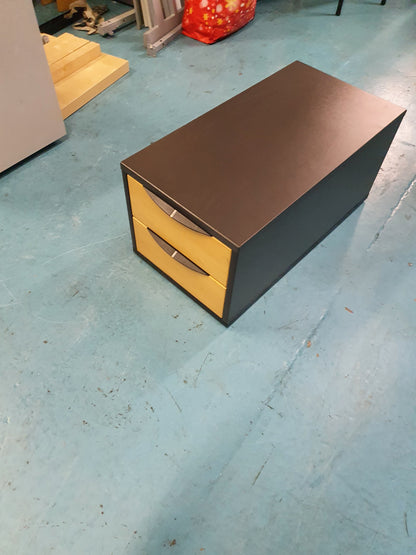 ELAN yew 2-drawer office storage cabinet unit W:42cm H:38cm D:90cm