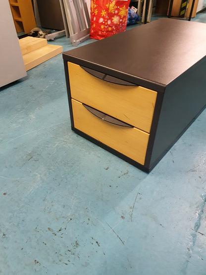 ELAN yew 2-drawer office storage cabinet unit W:42cm H:38cm D:90cm