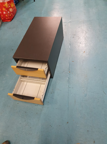 ELAN yew 2-drawer office storage cabinet unit W:42cm H:38cm D:90cm