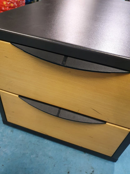 ELAN yew 2-drawer office storage cabinet unit W:42cm H:38cm D:90cm