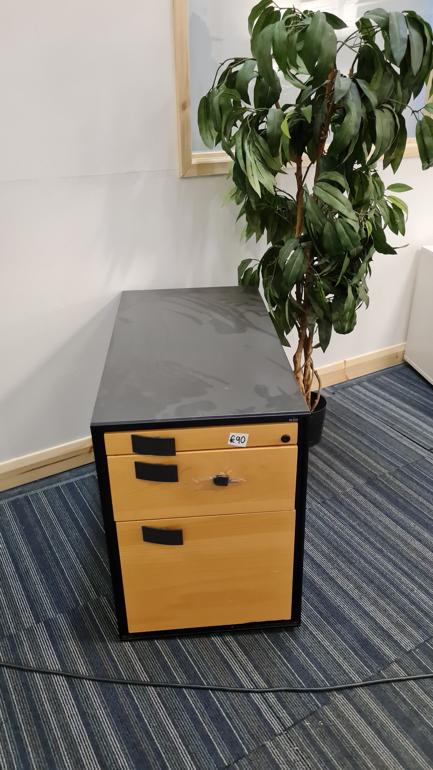 Black filing cabinet drawer