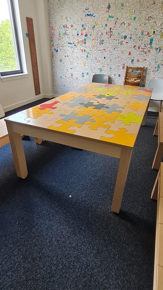 Used Large Multi-coloured boardroom conference table W= 240cm x D = 120cm H= 73cm