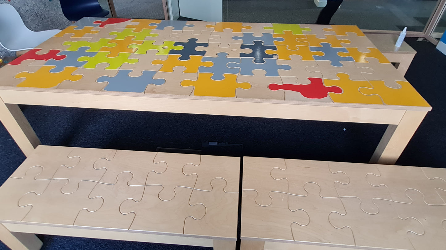 Used Large Multi-coloured boardroom conference table W= 240cm x D = 120cm H= 73cm