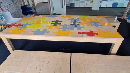 Used Large Multi-coloured boardroom conference table W= 240cm x D = 120cm H= 73cm