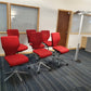 Red Swivel Office Chair by Orangebox on castors - no arms