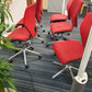 Red Swivel Office Chair by Orangebox on castors - no arms