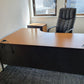 Wood finish L shape desk Large