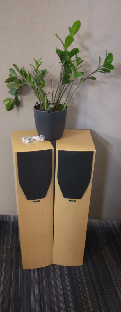 Pre-owned Pair of Mission M73i tower Floor stand sound audio studio equipment speakers Beech Wood finish