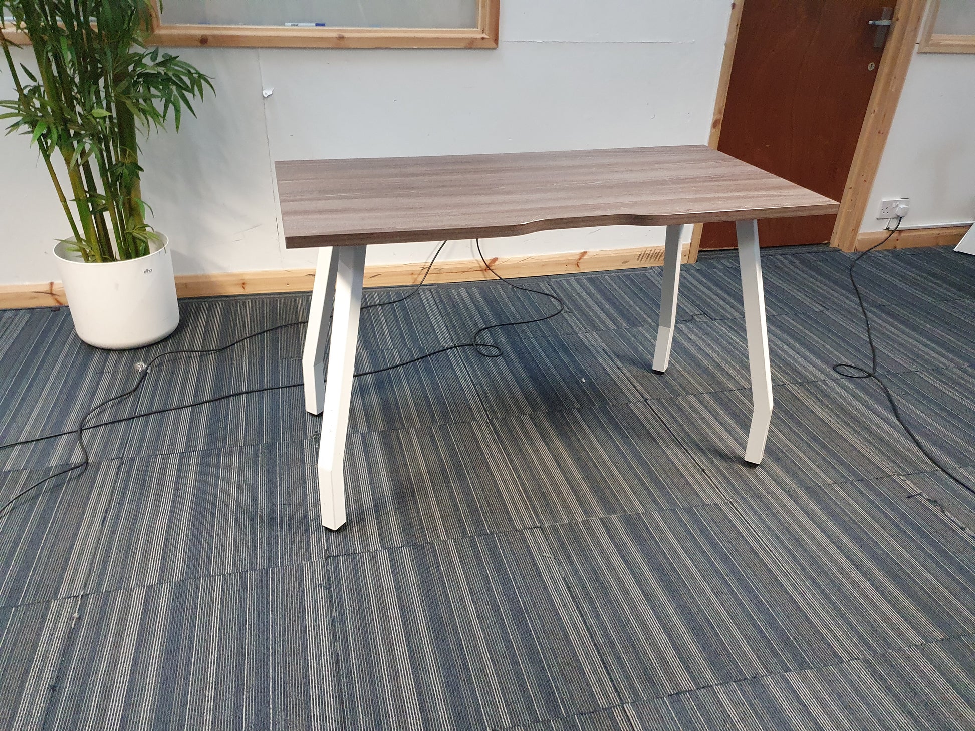 Walnut top and white leg small office desk