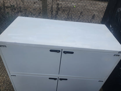 White 6-compartment office combination metal locker (H=106cm D=44cm W=100cm)
