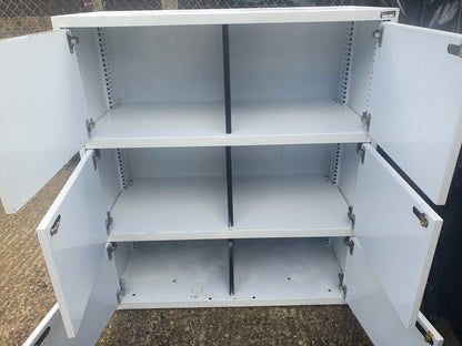 White 6-compartment office combination metal locker H:106cm, D:44cm, W:100cm