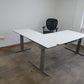 Large white office table with chair