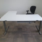 Extra large home office computer table and black chair