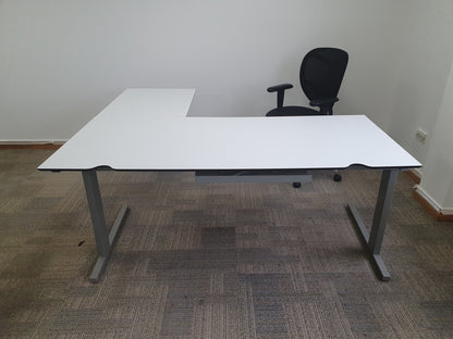 Extra large home office computer table and black chair
