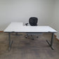 White Corner Office desk and black chair
