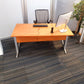 Brown Home Office Desk on blue carpet