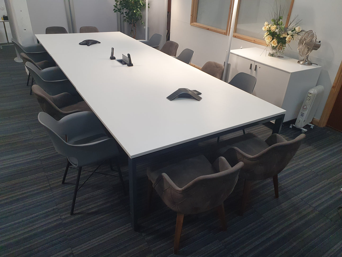 Large White Boardroom Meeting Table