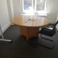 Brown Wood Circle Meeting table