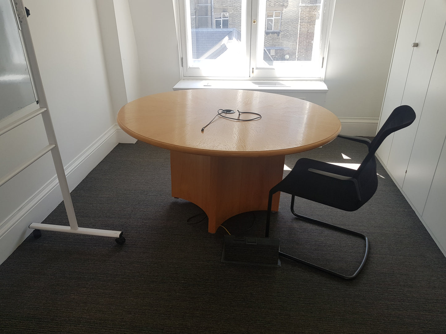 Brown Wood Circle Meeting table