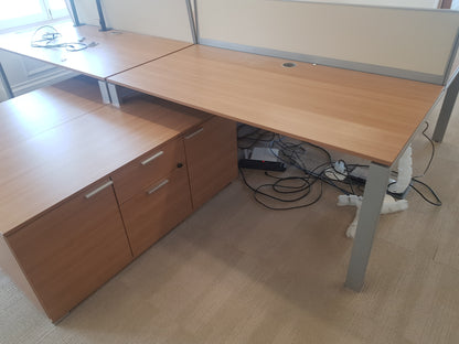 Executive High-Quality 2 person Corner Desk set - with Sideboard Storage