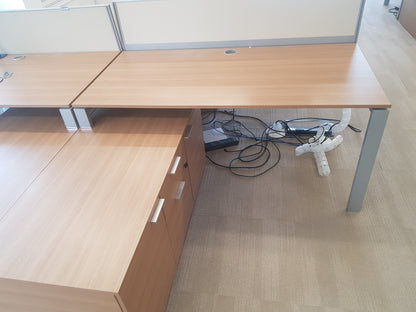 Executive High-Quality 2 person Corner Desk set - with Sideboard Storage
