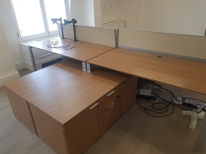 Executive High-Quality 2 person Corner Desk set - with Sideboard Storage