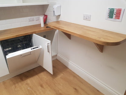 Secondhand worktop wall mounted breakfast bar 137cm x 40cm light brown