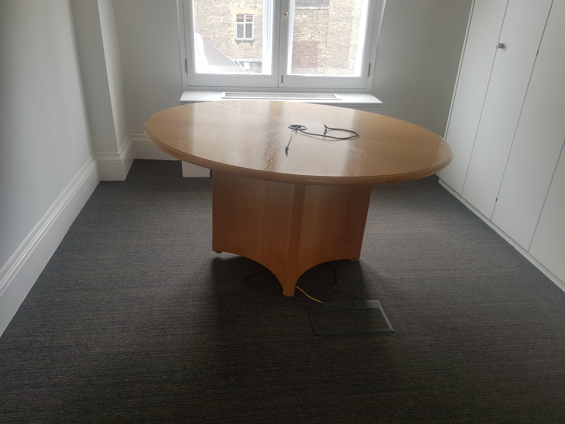 Large round meeting table solid wood