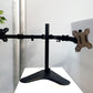 a double screen desktop monitor arm in black