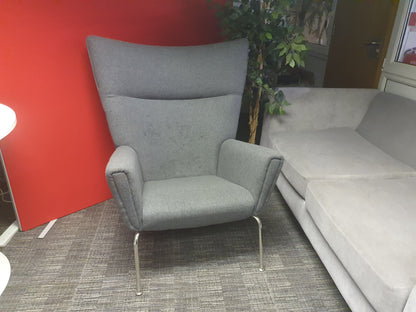 Replica inspired Wing Office Lounge Statement Accent chair by Carl Hansen, model CH445