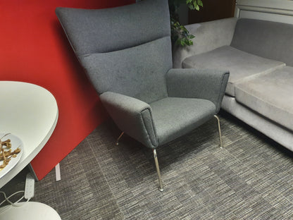 Replica inspired Wing Office Lounge Statement Accent chair by Carl Hansen, model CH445