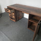 Clif Roller Writing Desk Executive Industrial office desk, with drawers and cabinet