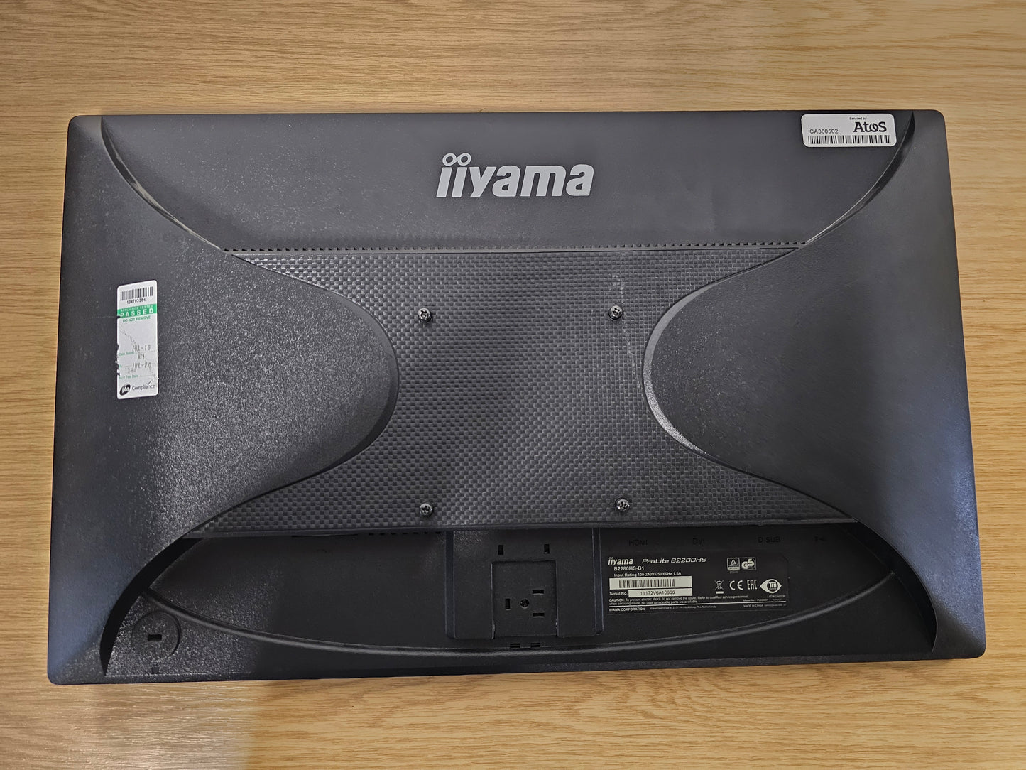 IIYAMA B2280HS Monitor with VGA and DVI ports