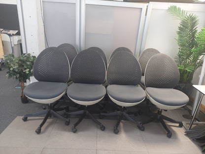 Modern egg-shaped office chair on swivel base  £120 each