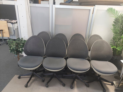 Modern egg-shaped office chair on swivel base  £120 each