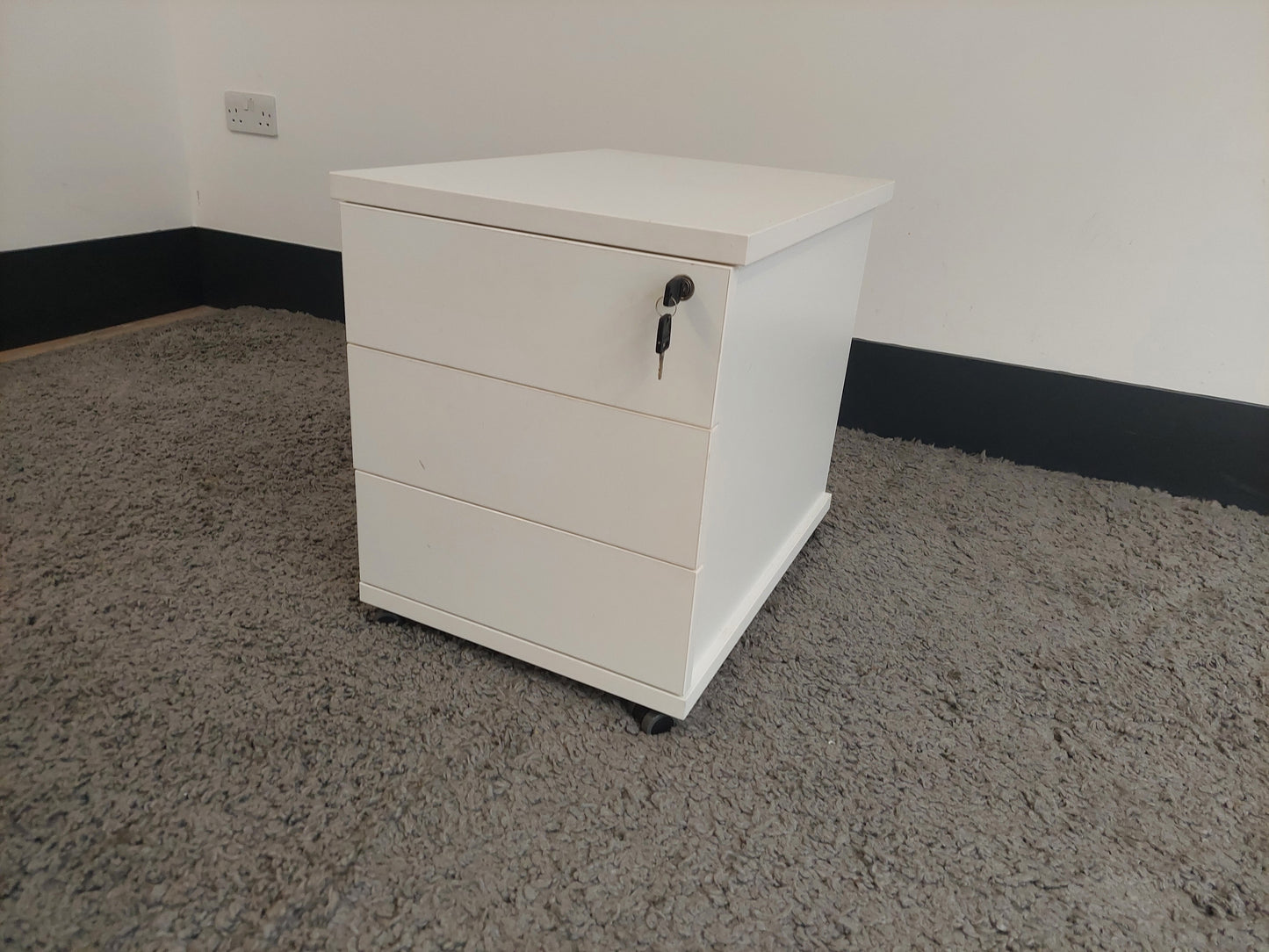 3 drawer Office pedestal in white