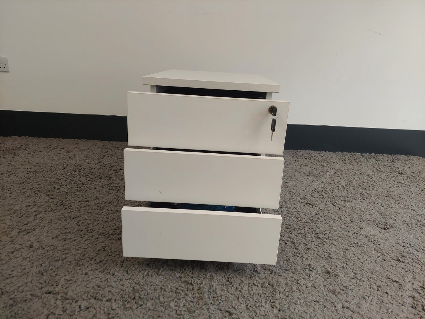 3 drawer Office pedestal in white