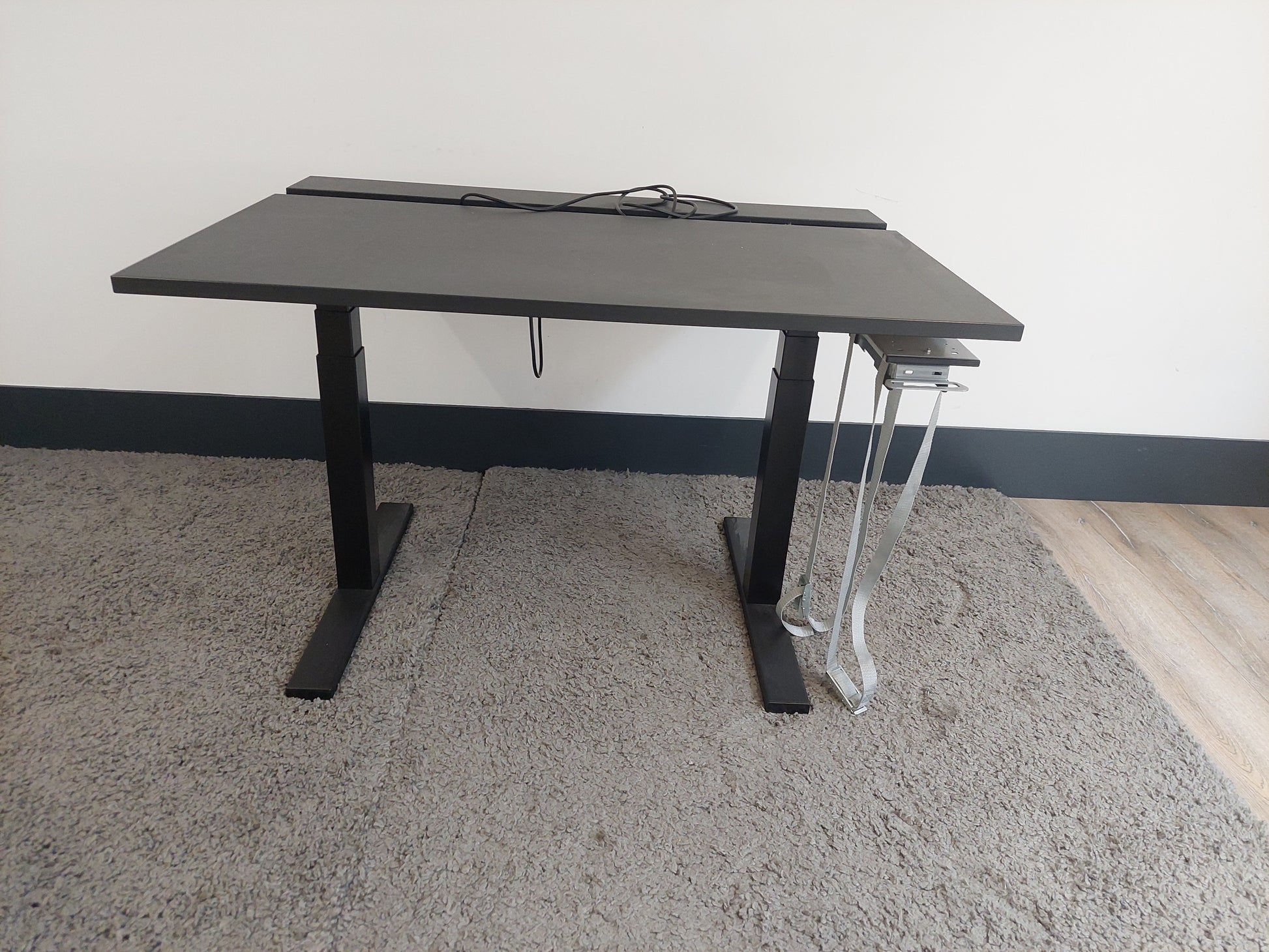 Black sit stand office desk