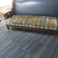 wood leather  studded trim velvet sofa couch