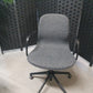 Grey Adjustable office chair, wheeled castors with arms