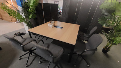office meeting Boardroom room conference table desk seats six persons 140cm x 140cm