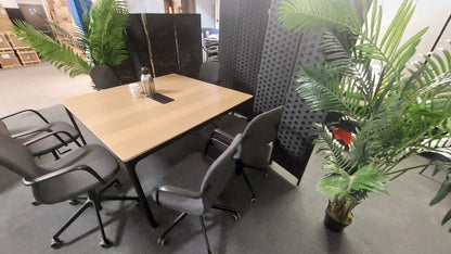 office meeting Boardroom room conference table desk seats six persons 140cm x 140cm