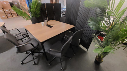 office meeting Boardroom room conference table desk seats six persons 140cm x 140cm