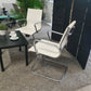 Set of 2 White Chrome Conference Meeting Chair, Ribbed Leather