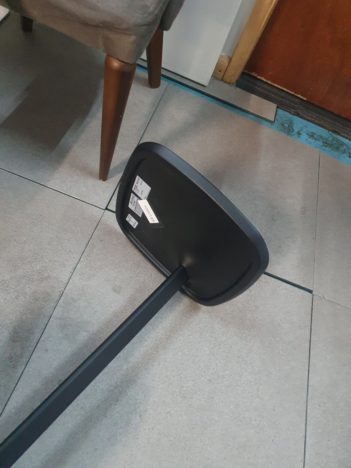 Used  coffee side Allermuir Black plecktrum metal table taller