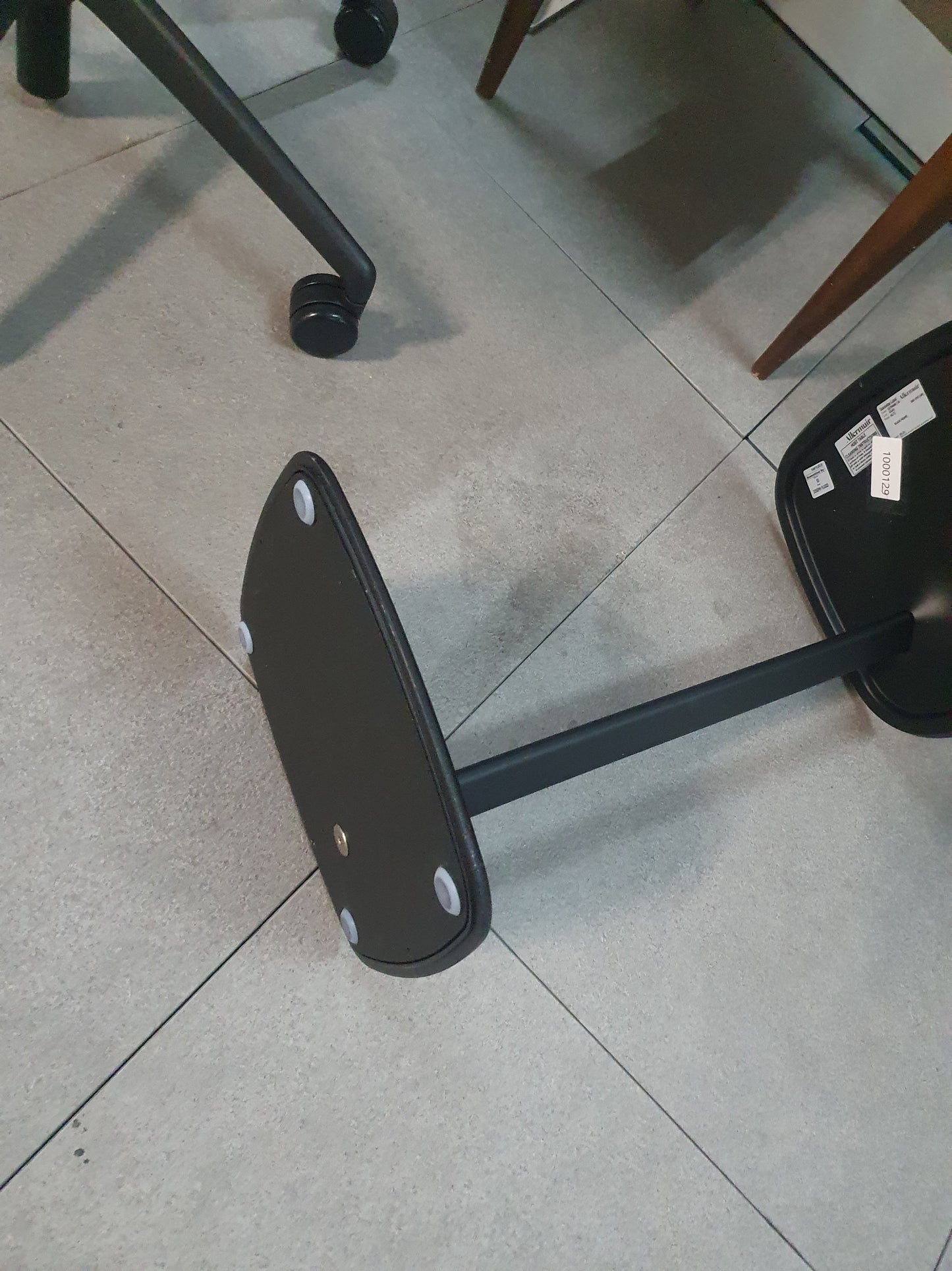 Used  coffee side Allermuir Black plecktrum metal table taller