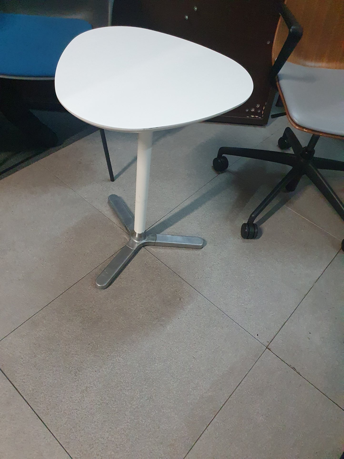 Used  coffee side Allermuir White plecktrum metal Host table