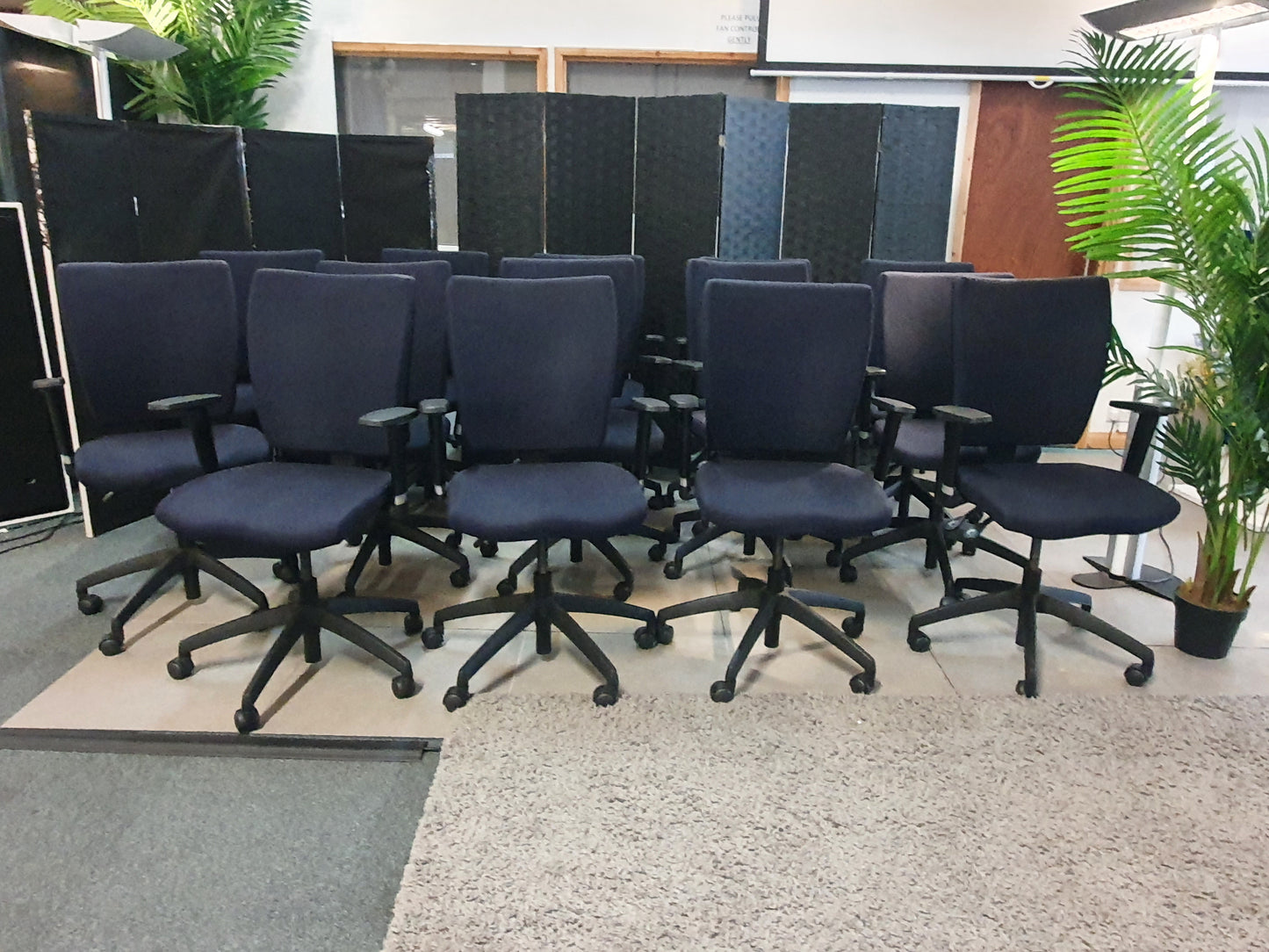 Office Navy Adjustable wheeled chair