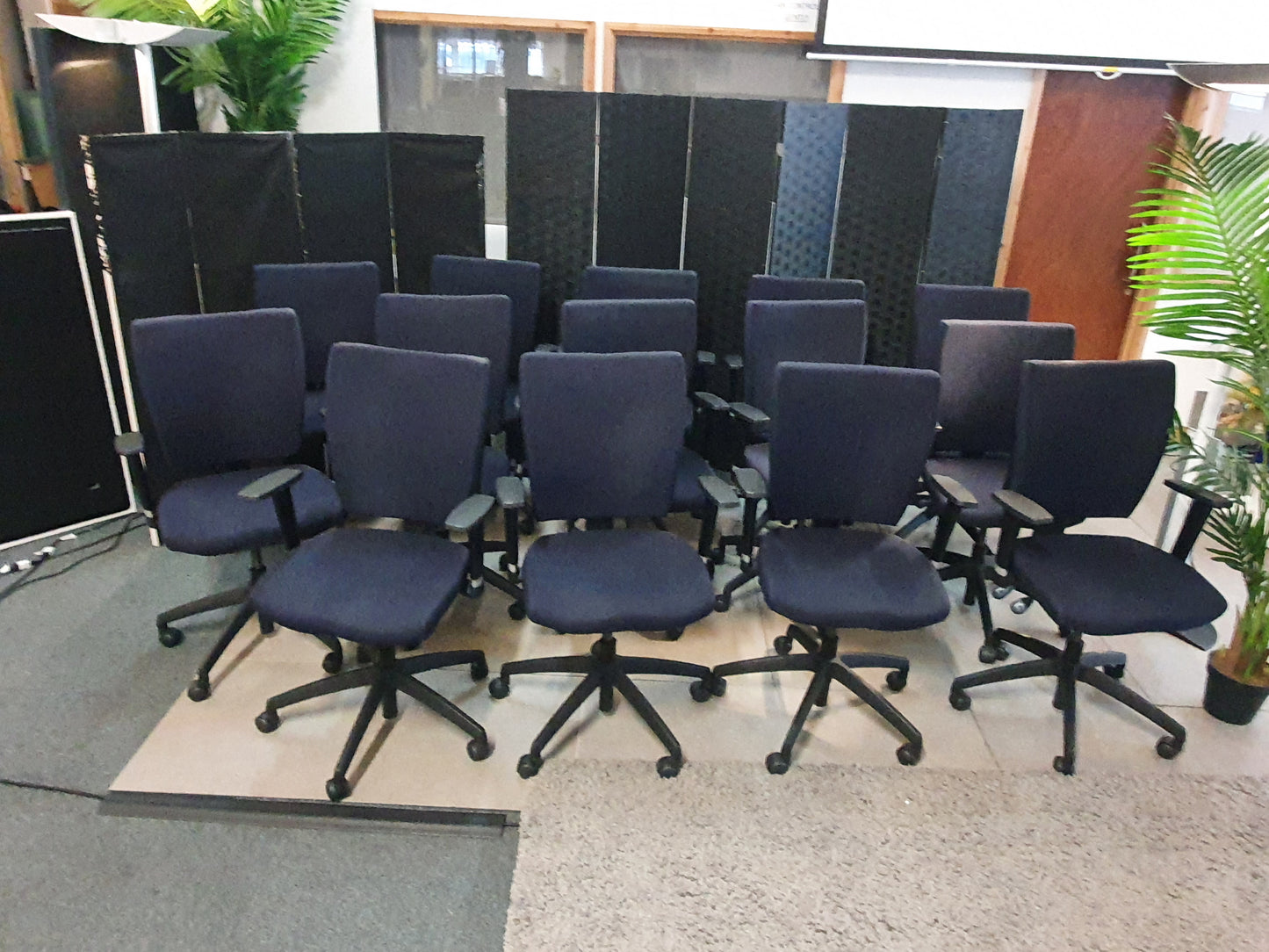 Office Navy Adjustable wheeled chair