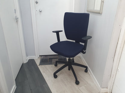 Used Office Navy Adjustable wheeled chair